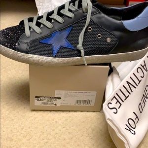 Golden Goose sneakers - Super star glitter toe black NWT size 41